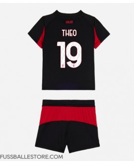 Günstige AC Milan Theo Hernandez #19 Heimtrikotsatz Kinder 2025-26 Kurzarm (+ Kurze Hosen)